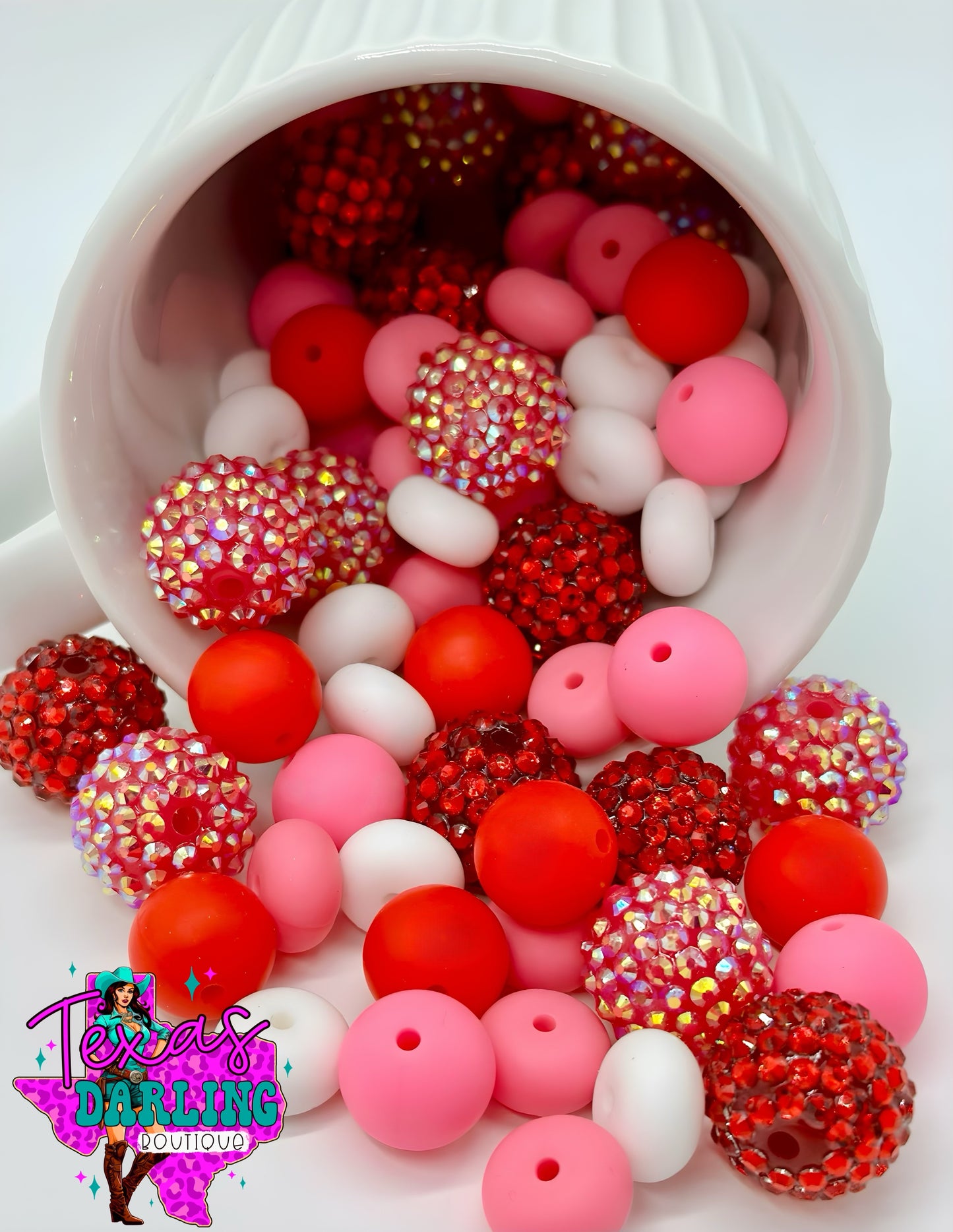Pink & Red Bead Mix Bags