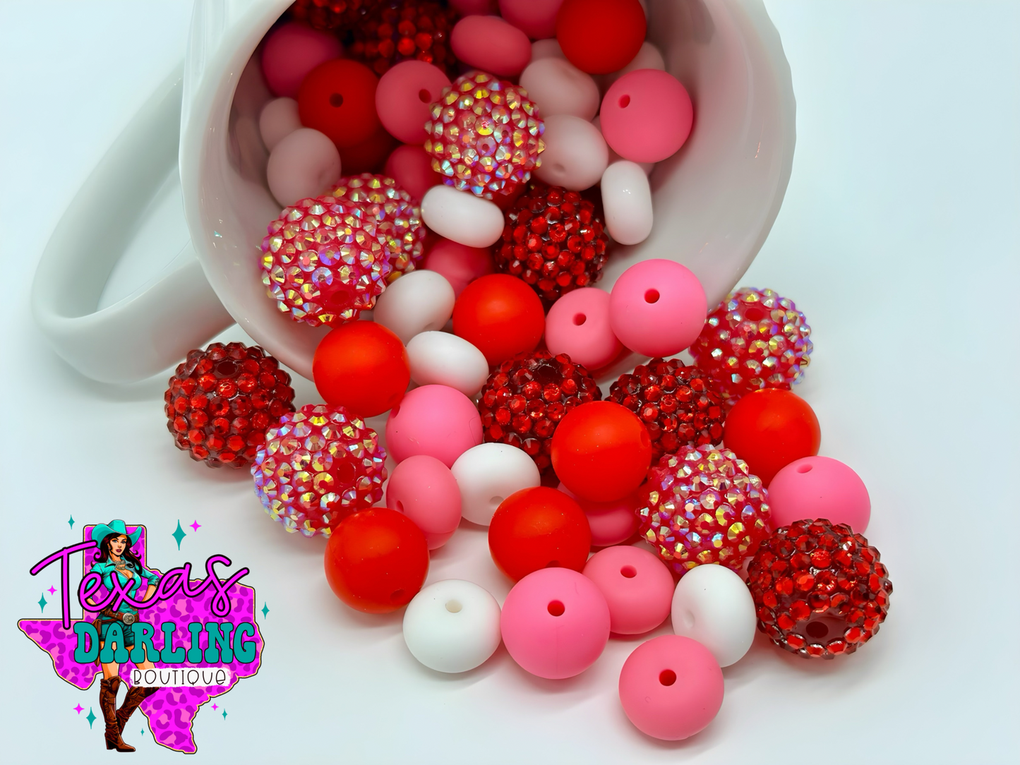 Pink & Red Bead Mix Bags