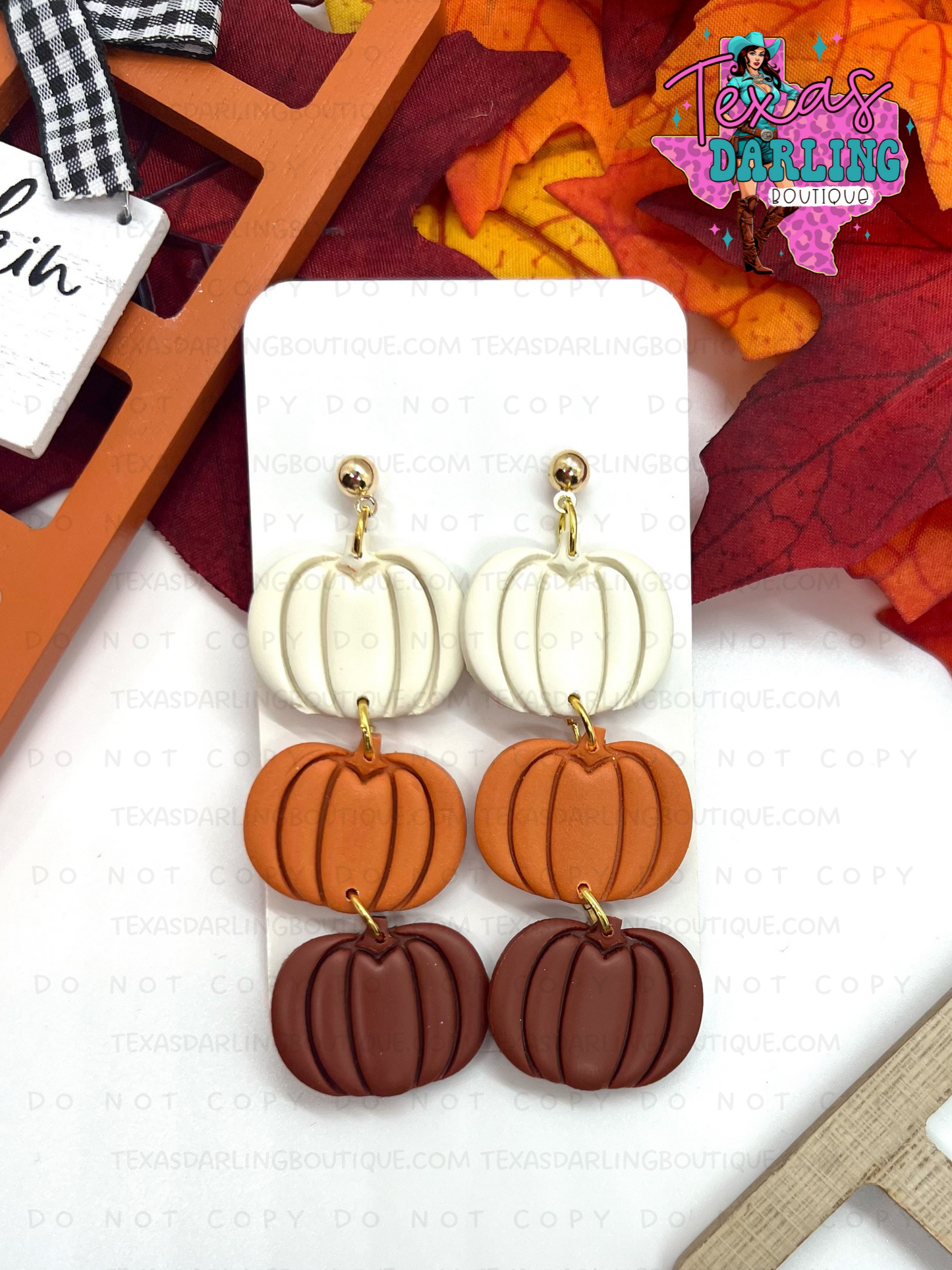 3-Tier Pumpkin Earrings