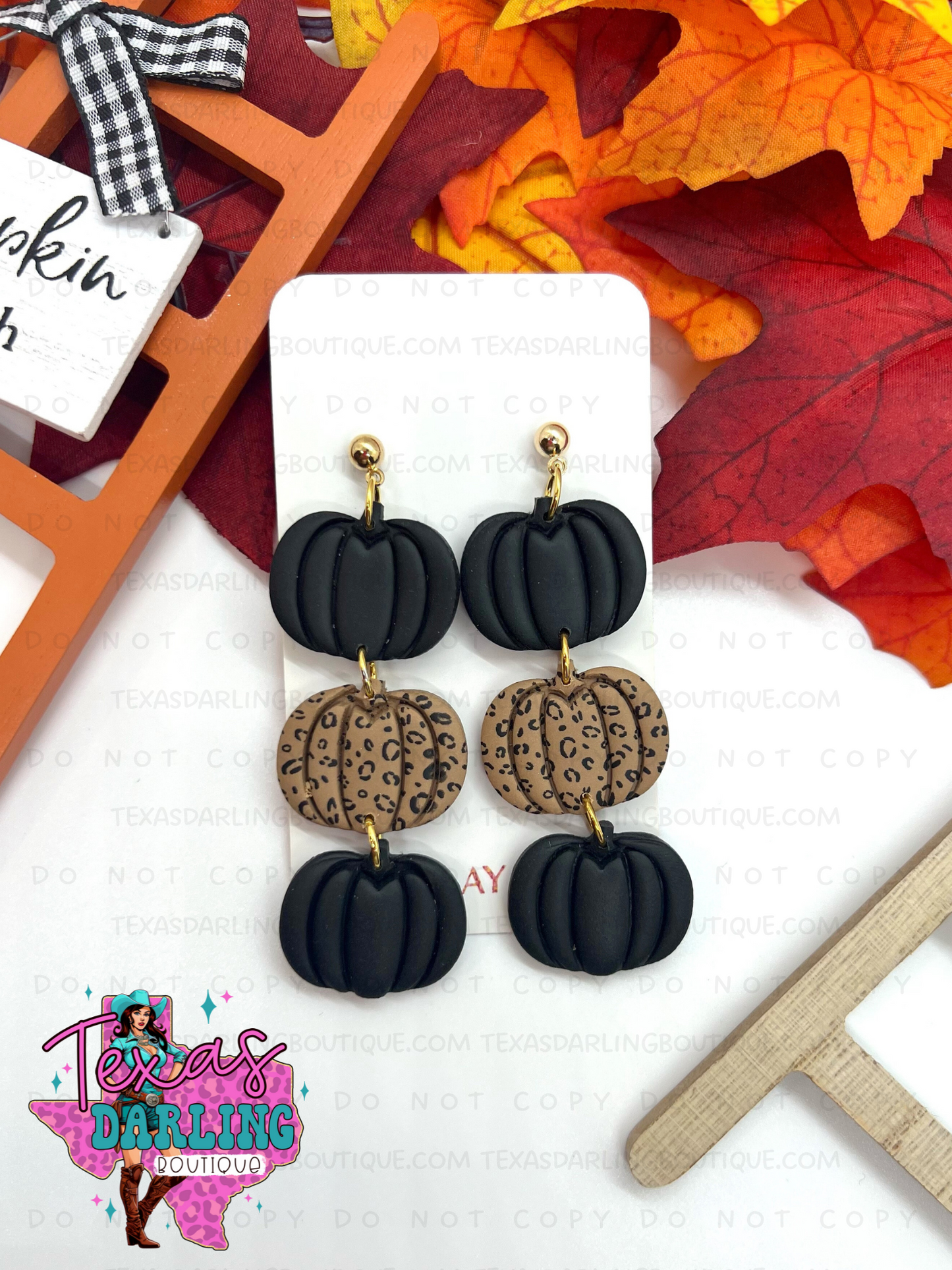 3-Tier Pumpkin Earrings