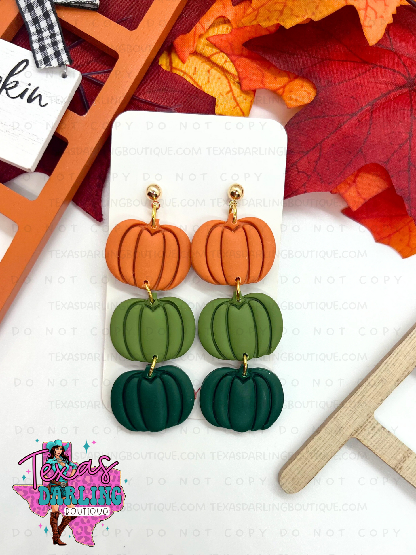 3-Tier Pumpkin Earrings