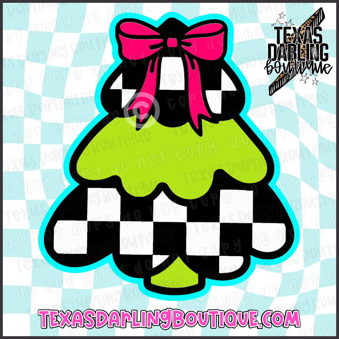 Checkered Tree with Bow