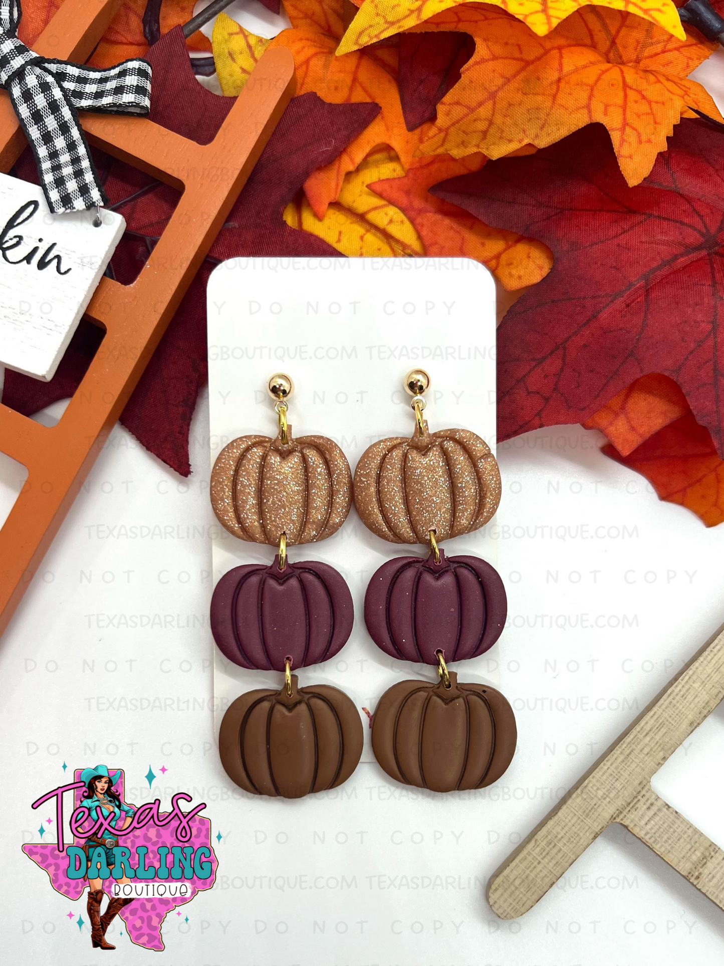 3-Tier Pumpkin Earrings