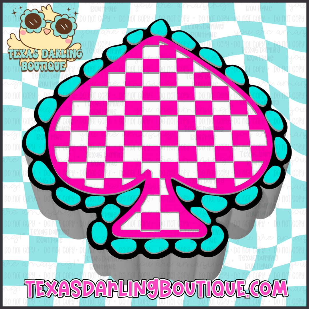 Checkered Turquoise Spade