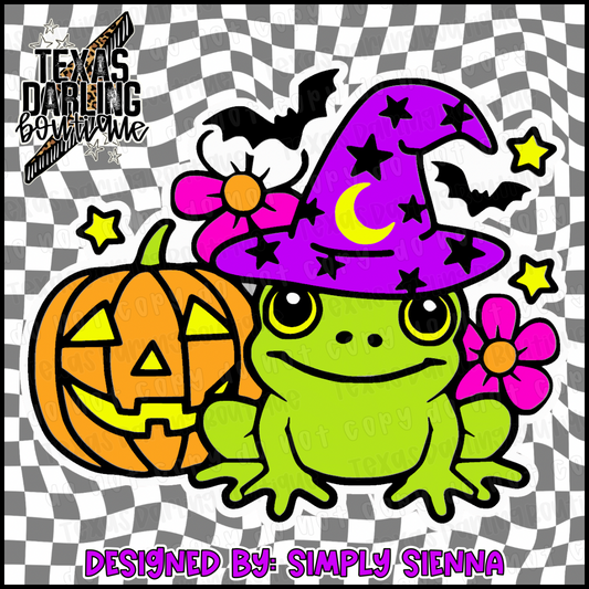 Frog Wizard with Pumpkin