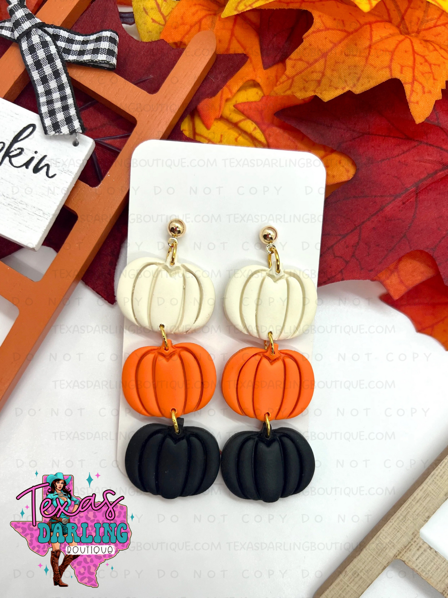 3-Tier Pumpkin Earrings