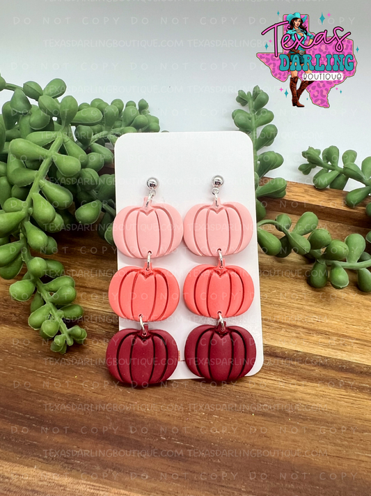 3-Tier Pumpkin Earrings