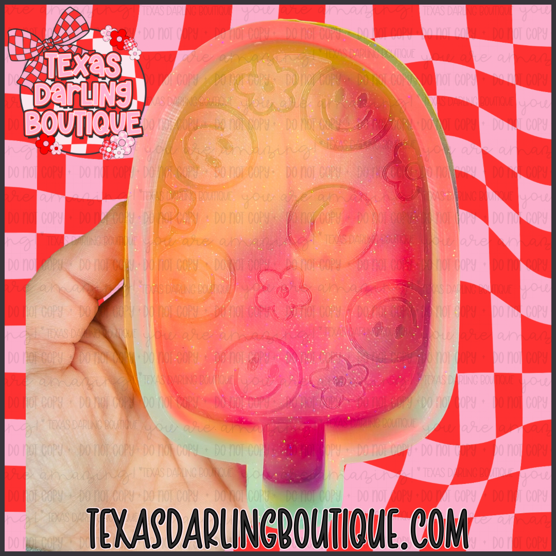 Floral Smiley Popsicle