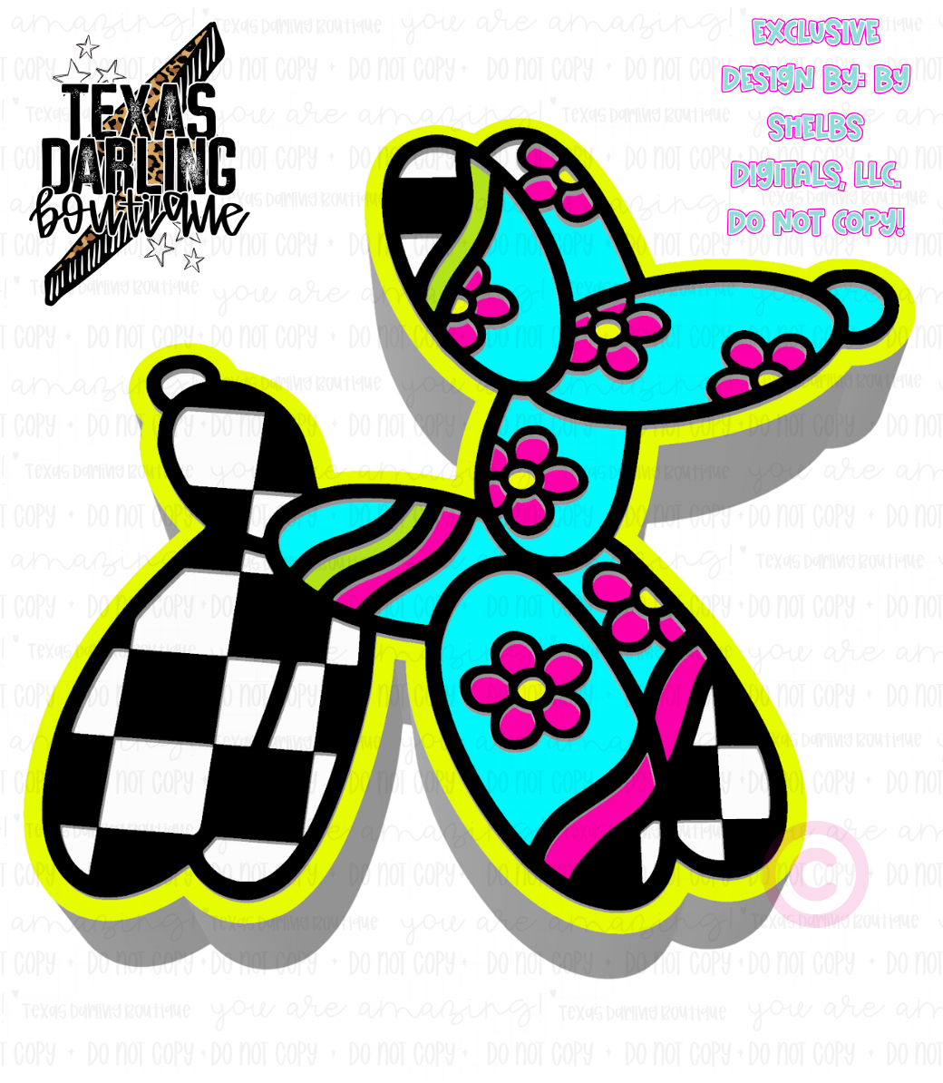 Groovy Checkered Balloon Dog