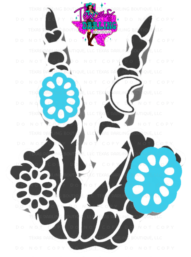 Skeleton Peace Hand