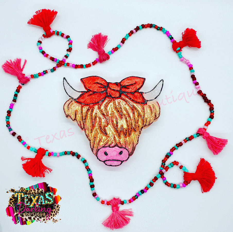 Highland Cow With Bow