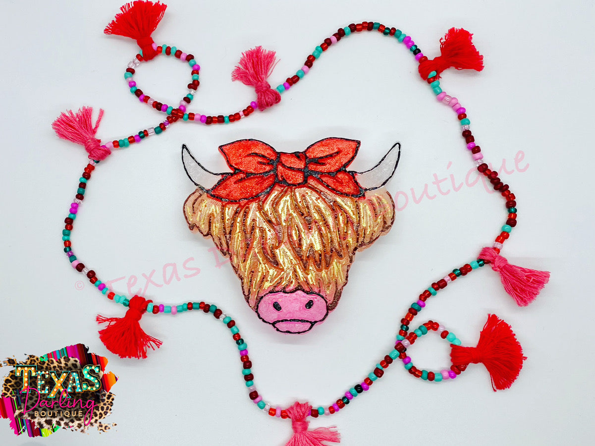 Highland Cow With Bow