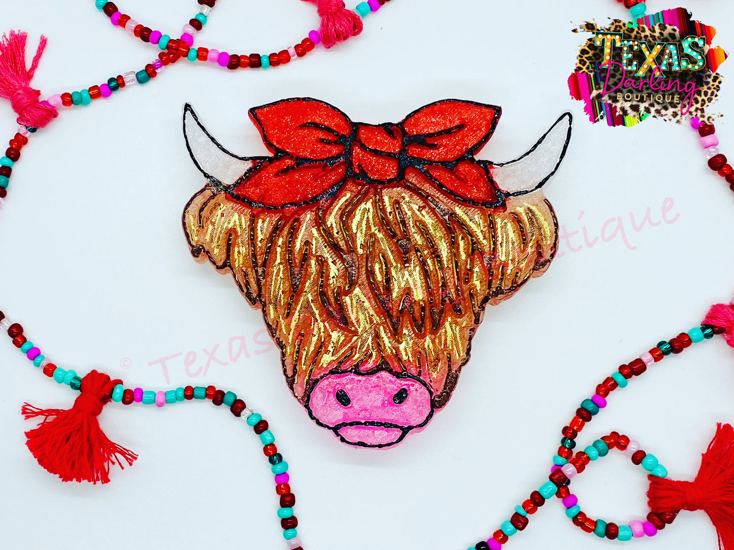 Highland Cow With Bow