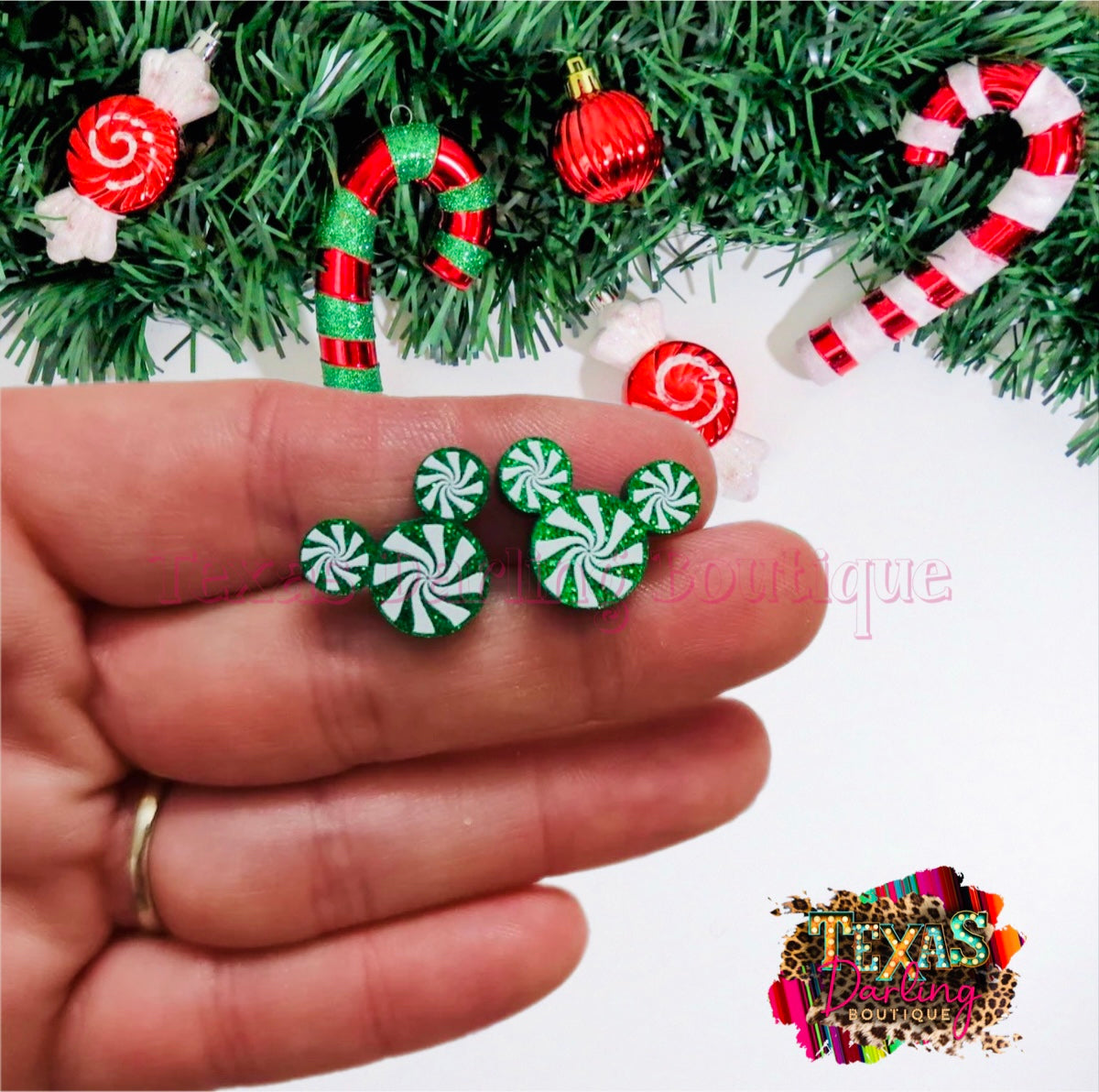 Christmas Mouse Stud Earrings