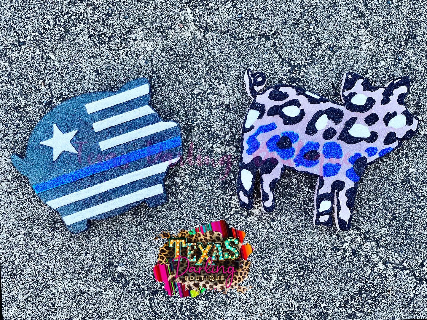 Thin Blue Line Leopard Pig Freshie