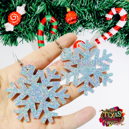 Glitter Snowflake Earrings
