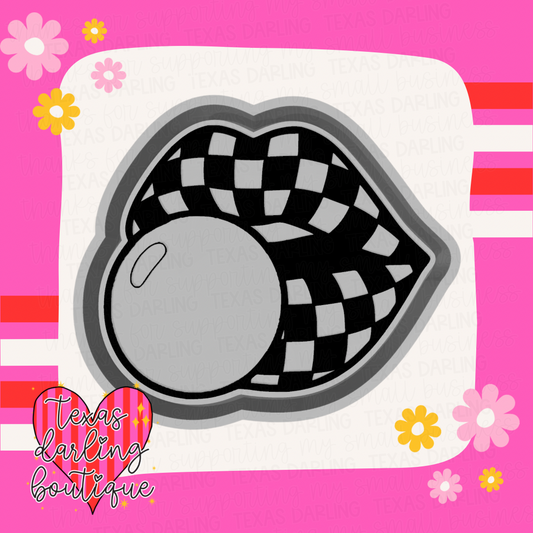 Checkered Bubblegum Lips