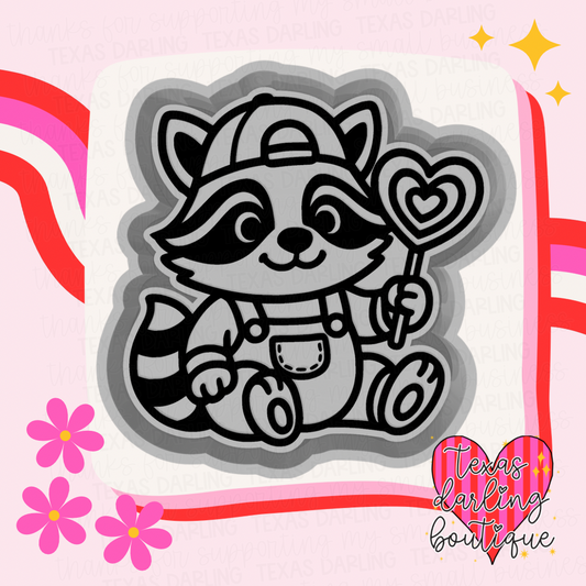 Raccoon with Heart Lolli