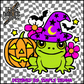 Frog Wizard with Pumpkin