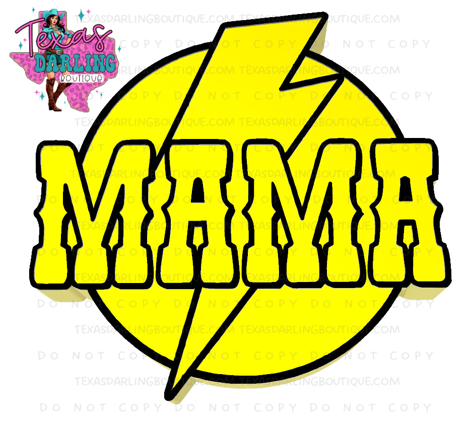 Mama Lightning Bolt (Round)