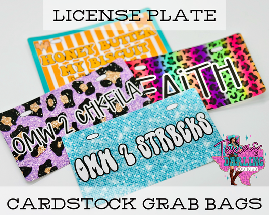 License Plate Cardstock Grab Bags