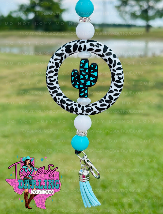 Cow Print Cactus Freshie Hanger