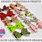 Christmas Faux Leather Bow Grab Bags