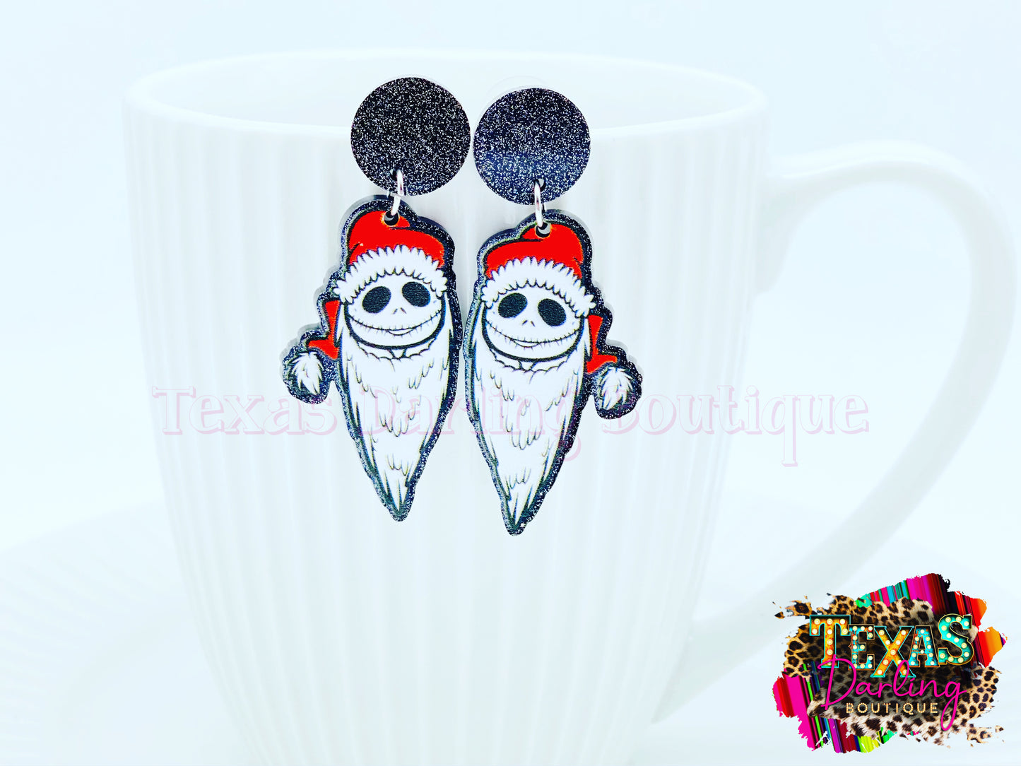 Pumpkin King Santa Earrings