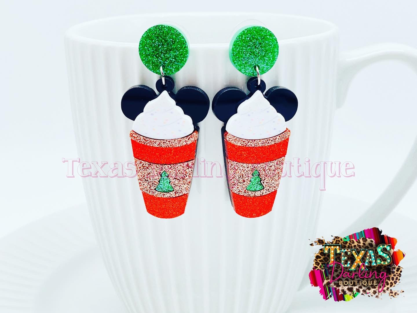 Christmas Mouse Latte Earrings