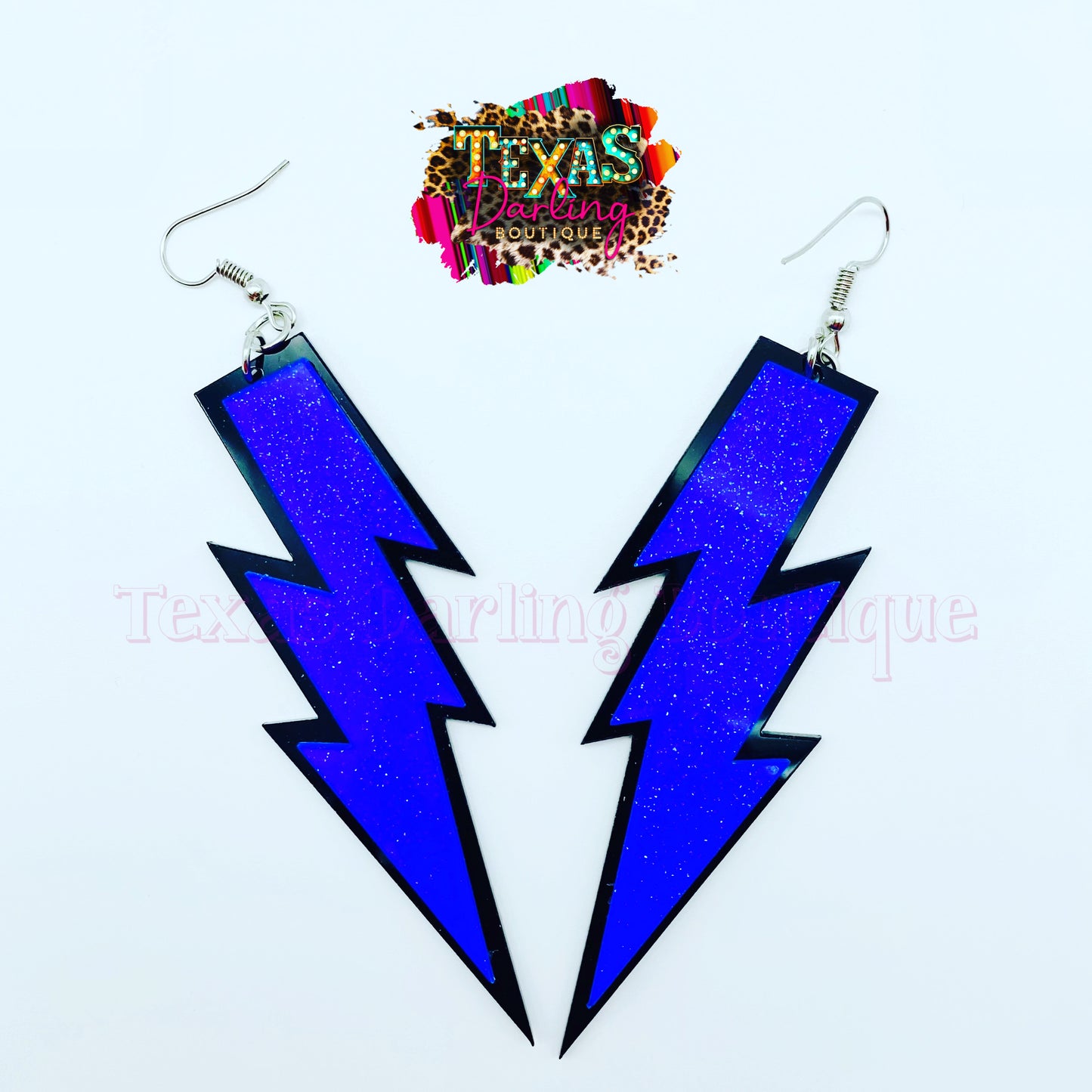 Glitter Lightning Bolt Earrings