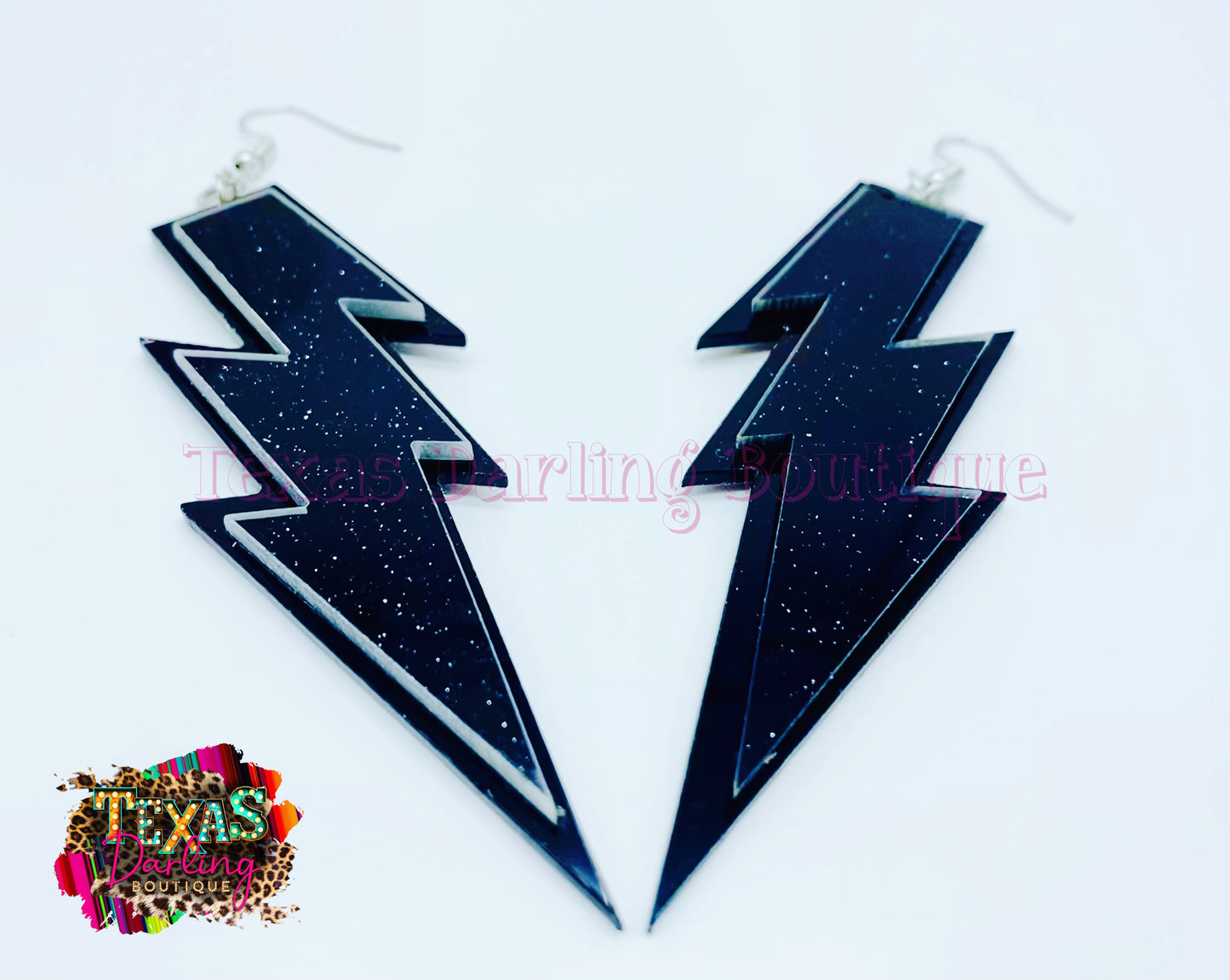 Glitter Lightning Bolt Earrings