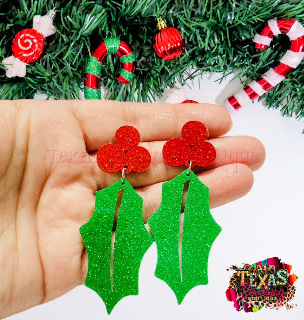 Christmas Holly Earrings