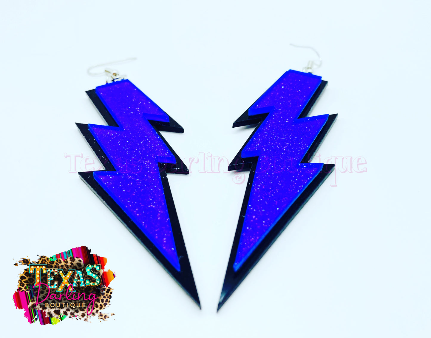 Glitter Lightning Bolt Earrings