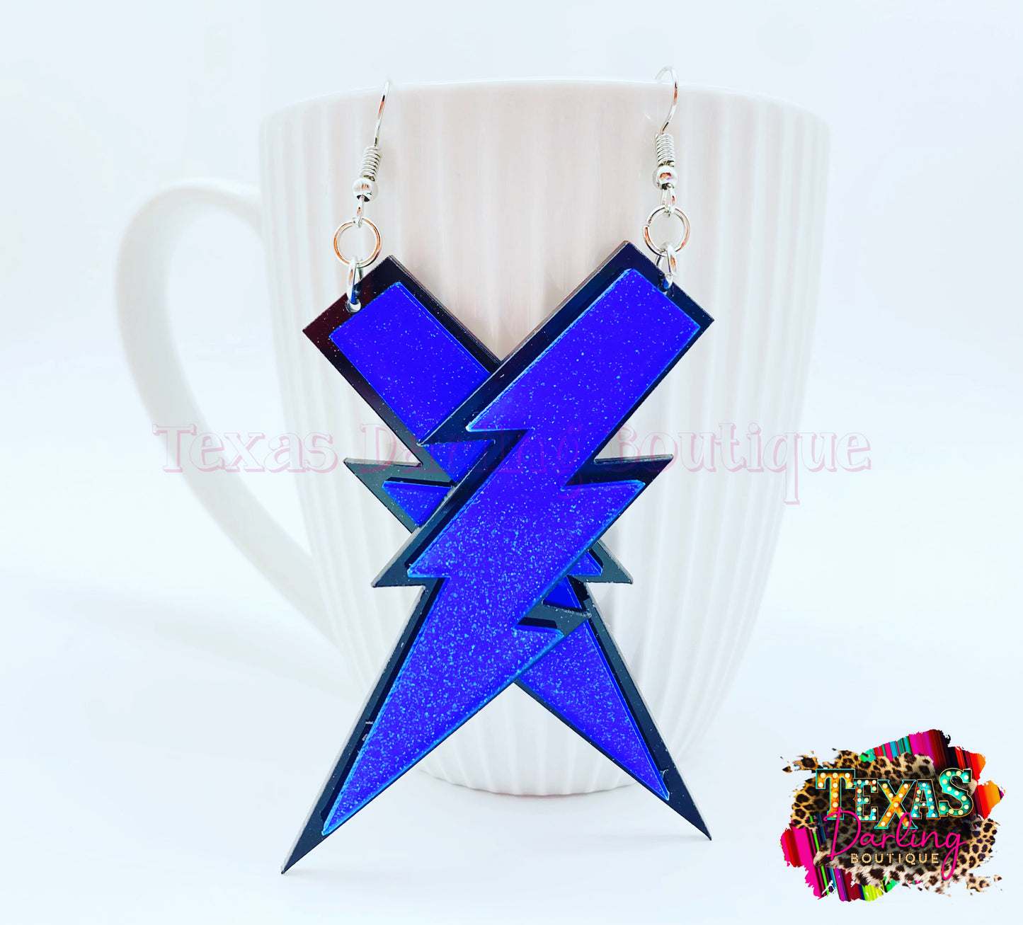 Glitter Lightning Bolt Earrings