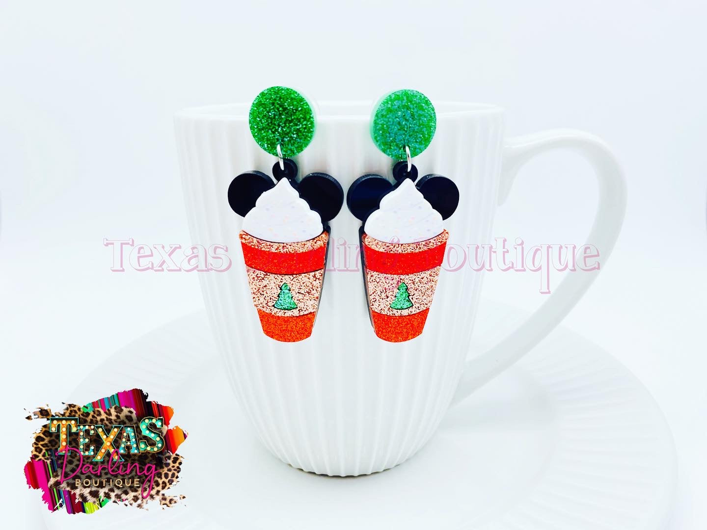 Christmas Mouse Latte Earrings